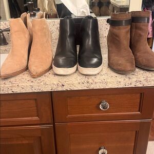Sam Edelman Ankle Boots in Tan, Black, and Brown
